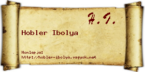 Hobler Ibolya névjegykártya